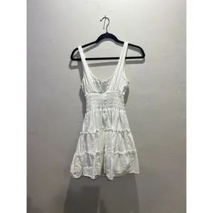 Lulu’s Fairy Your Sunny Day White Tiered Smocked Mini Dress Coquette Cottage S thumbnail 8