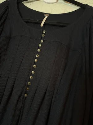 Free People Black Cotton Blend Long Sleeve Ladies Top Size S ✨ thumbnail 5
