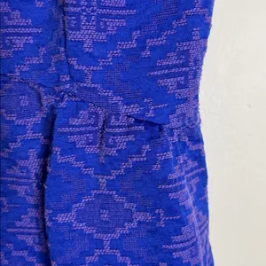 Maeve Anthropologie Averie Royal Blue Aztec Fit And Flare Brocade Dress Size 14 thumbnail 7