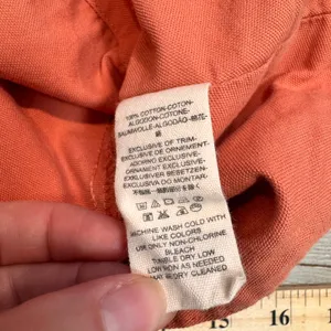 Free People XSmall XS Sophie Coral Orange Cotton Off Shoulder Dress Mini‎ thumbnail 4