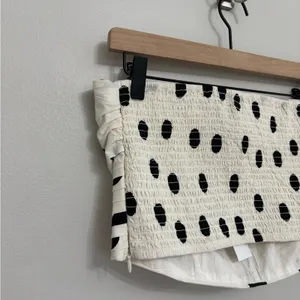 NEW LOFT Dotted Ruched Strapless Top in Whisper White - Size 12 thumbnail 5