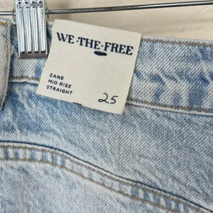 NEW Free People We The Free Zane Mid Rise Relaxed Slim Straight Leg Jeans 25 thumbnail 7