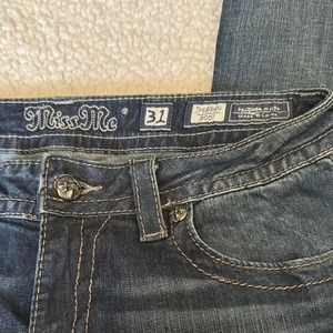 Y2K Miss Me Women's Low Rise Bootcut Blue Jeans with Embroidered Pockets thumbnail 3