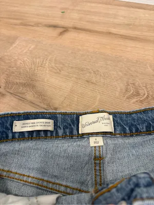 Universal Thread Light Blue High-Rise Distressed Denim Shorts thumbnail 2