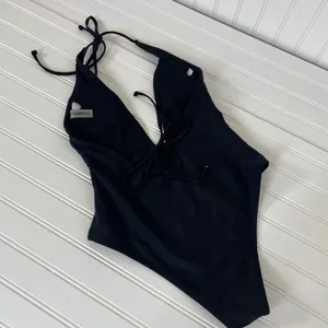 Zaful Black Plunged Neck Halter High Cut One Piece Swimsuit Size 4 thumbnail 3