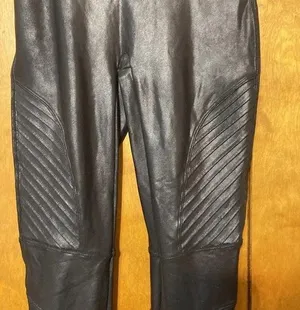 Spanx faux leather moto leggings. Medium thumbnail 2