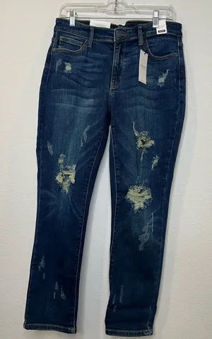 NWT Judy‎ Blue Los Angeles Boyfriend Fit Distressed Jeans Women's 11/30 Stretch thumbnail 1