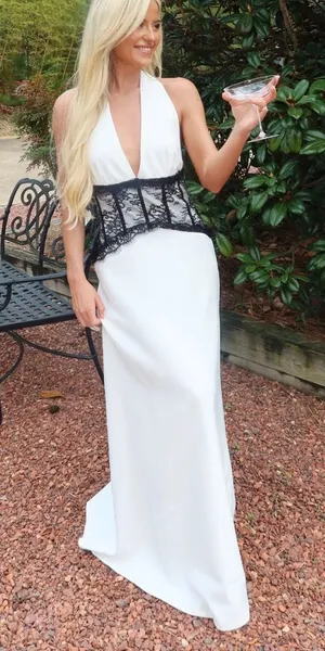 White and black maxi dress Size M thumbnail 1