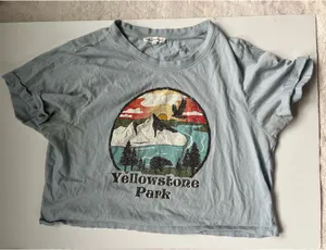 Yellowstone Park Graphic Tee - Women’s Crop Top Boxy Fit Short Sleeve thumbnail 4