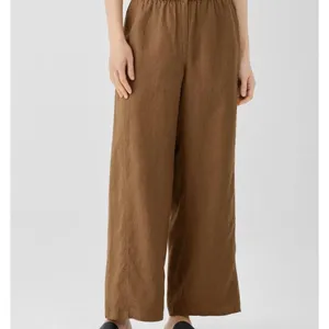 NWT Eileen Fisher Organic Linen Wide-Leg Pant Grove Dark Grey Size Medium thumbnail 5
