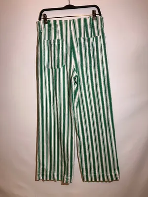 Anthropologie Maeve Colette Striped High Rise Linen Blend Wide Leg Pants Size 30 thumbnail 2