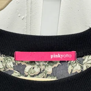 Pink Yotto Floral‎ Crewneck Long Sleeve Top Black Multi Botanical Print Small thumbnail 5