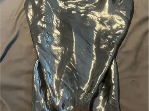 Zara Metallic Black Satin Cowl Neck Camisole Top thumbnail 5