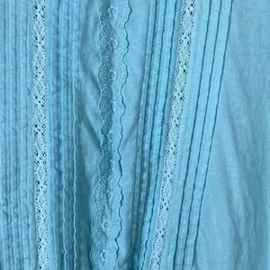 Vintage y2k Old Navy Aqua Blue Lace Detail Fitted Waist Blouse Top Size S thumbnail 4