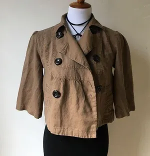 Linen Double Breasted Short Jacket Size XS thumbnail 1