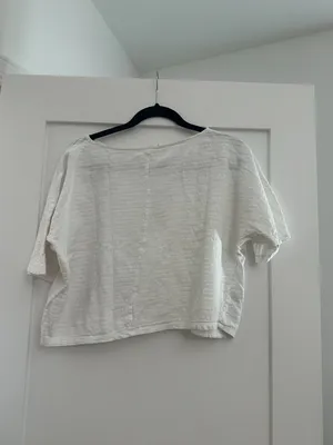 GUC Mango White Cropped Boxy T-Shirt thumbnail 4