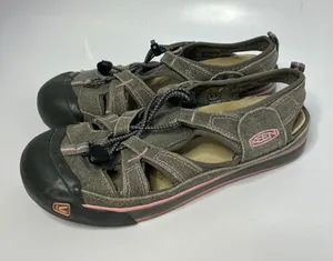 Keen Coronado gray canvas sandals pink‎ women's size 9.5 casual hiking boho thumbnail 1