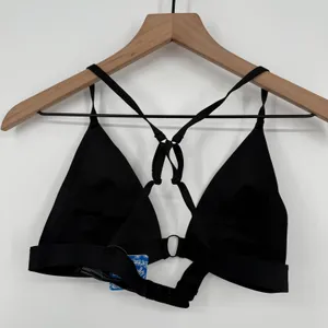 Free People Black Criss Cross Ring‎ Detail Triangle Bralette Top thumbnail 4