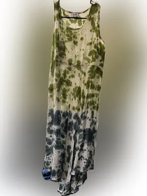 Myra Bag‎ Green and Dark Blue Tie-Dye Maxi Dress thumbnail 2
