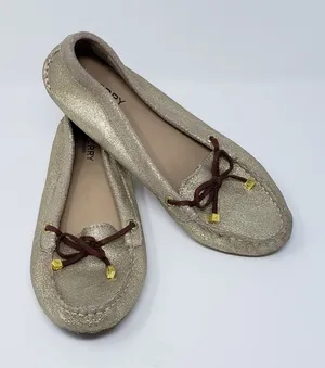 Sperry Top Sider Slip-On Flat Gold Metallic Moccasin Shoes Women's Size 6M thumbnail 1