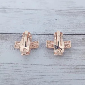 Vintage Clip On Earrings Warm Gold Tone Crossover Statement Large thumbnail 7