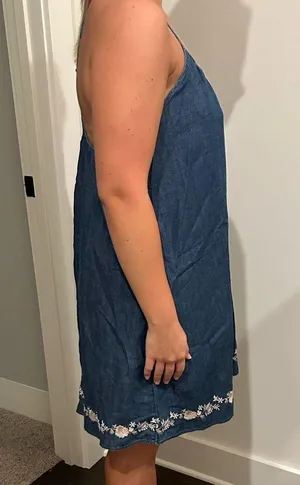 NWT Abercrombie & Fitch Denim Halter Dress Sz L thumbnail 6