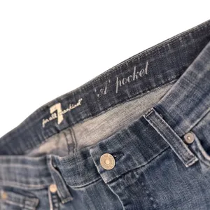 7 For All Mankind A Pocket Bootcut Jeans Size 30 Dark Wash Raw Hem Stretch Denim thumbnail 13