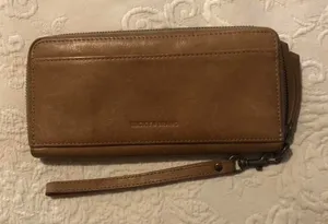 Lucky Brand British Tan Leather Long Zip-Around Wristlet Wallet thumbnail 1