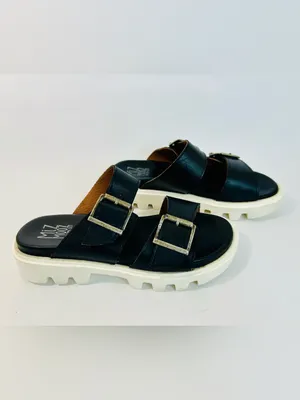 Miz Mooz Peyton Black Leather Lug Sole Platform Slide Sandals Size 39/US 8.5-9 thumbnail 7