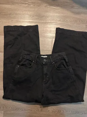 Free People black benji wide leg jeans thumbnail 5