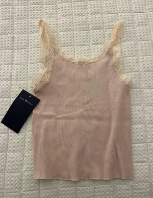 Light Pink Lace Tank Top thumbnail 2