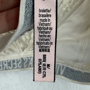 Victoria's Secret Lace Bralette Beige Logo Strap Lingerie Women's‎ Size M thumbnail 6