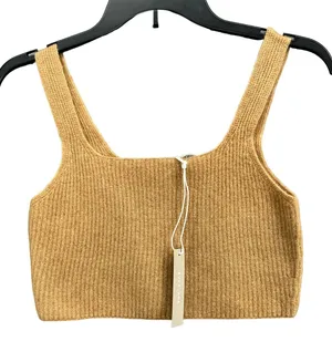Everlane Cozy‎ Stretch Tank M Camel Tan Wool Yak Tank Square Neck Minimalist NEW thumbnail 1