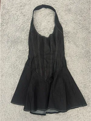 White Fox Looking At Me Halter Mini Dress thumbnail 2