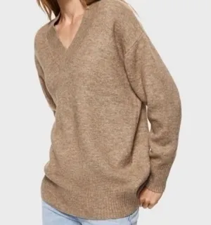 Mango V-Neck Knitted Sweater thumbnail 1
