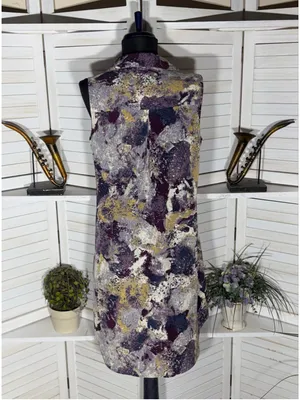Vintage Y2K dress sleeveless purple camo avant-garde boho fairy whimsigoth sz M thumbnail 2