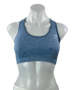 Gymshark Women's Blue Racerback Workout Yoga Athletic Sports Bra Crop Top Size S thumbnail 1
