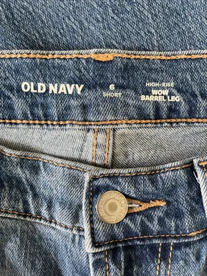 OLD NAVY High-Rise Wow Barrel Leg Jeans Medium Wash Denim Size 6 Short thumbnail 12
