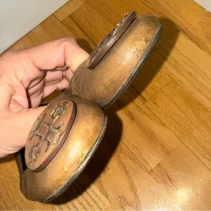 TORY BURCH Minnie Ballet Flats Medallion Leather Brown size 7‎ thumbnail 6