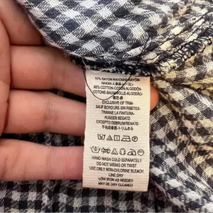 Free People Come On Over Plaid Top Oversized High Low Button‎ Front Blouse Small thumbnail 8