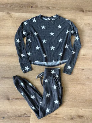 Star Long Sleeve and Joggers Matching Pajama Set thumbnail 1
