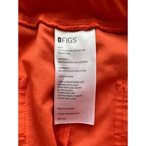 Figs Orange Red Drawstring Jogger Scrub Pants With Pockets For Women Size XL thumbnail 5
