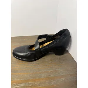 Clarks Emily 2 Mabel Black Leather Mary Jane Block Heel Shoes Size 9 thumbnail 7