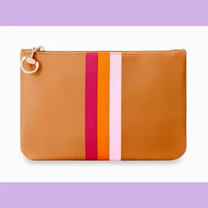 NEW Ipsy Striped Tan Cosmetic Bag thumbnail 3