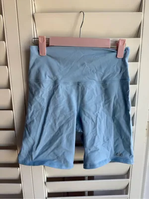 ALO Yoga Light Blue High-Rise Bike Shorts sz S thumbnail 3