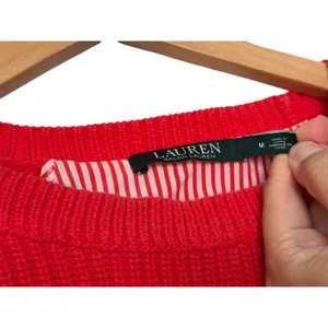 Lauren Ralph Lauren Cable Knit Sweater Shirt‎ Tail Red Size M Pullover Casual thumbnail 5