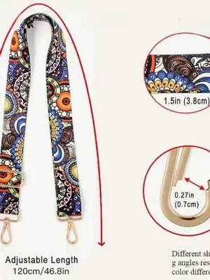 Colorful Mandala Print Adjustable Bag Strap Blue thumbnail 3