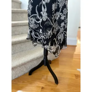 Vintage Y2K Fairy Whimsygoth Boho Black Grey Floral Halter Babydoll Slip Dress thumbnail 5