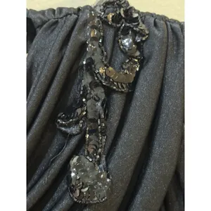 Vintage Cervelle Draped Ruched Evening Gown Handkerchief Hem 80's‎ Sequin thumbnail 6