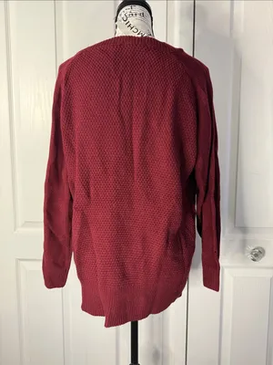 BloomChic Women's Crewneck Sweater in Burgundy thumbnail 3